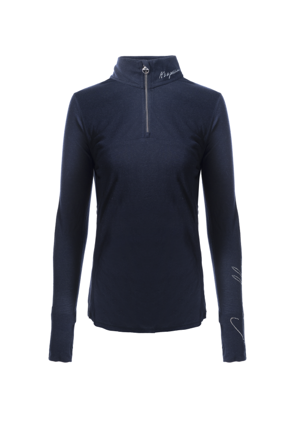 Cavallo-raja-funktions-ridebluse-moerkeblaa