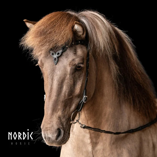Nordic-Horse nakkerem med udskæringer og sten