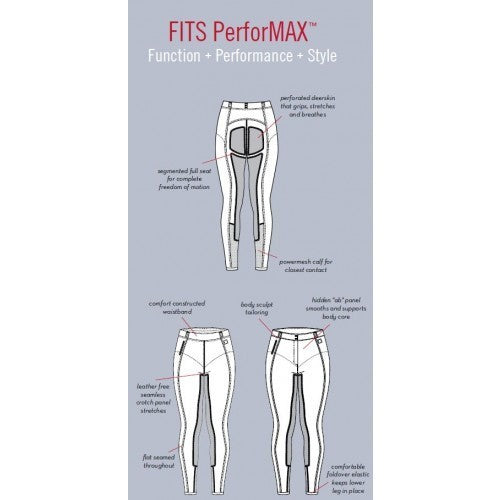 Fits Performax Ridebukser front zip Hvide