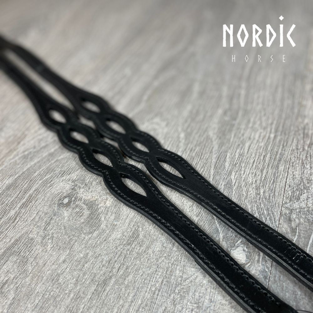 Nordic-Horse Lædertøjle med udskæringer