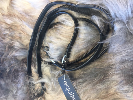 Equitec - blød læder tøjle m antislip