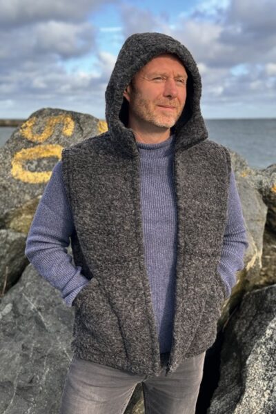 WoolWear Merinouldvest med hætte, unisex